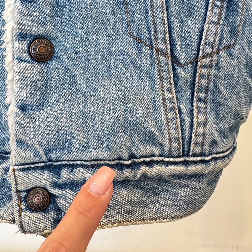 Vintage‎ Kids Levi's Shearling Trucker Jacket Size Small - Picture 8 of 10